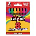 Cra-Z-Art Jumbo Crayons, 8 Assorted Colors, PK8 10203WM48